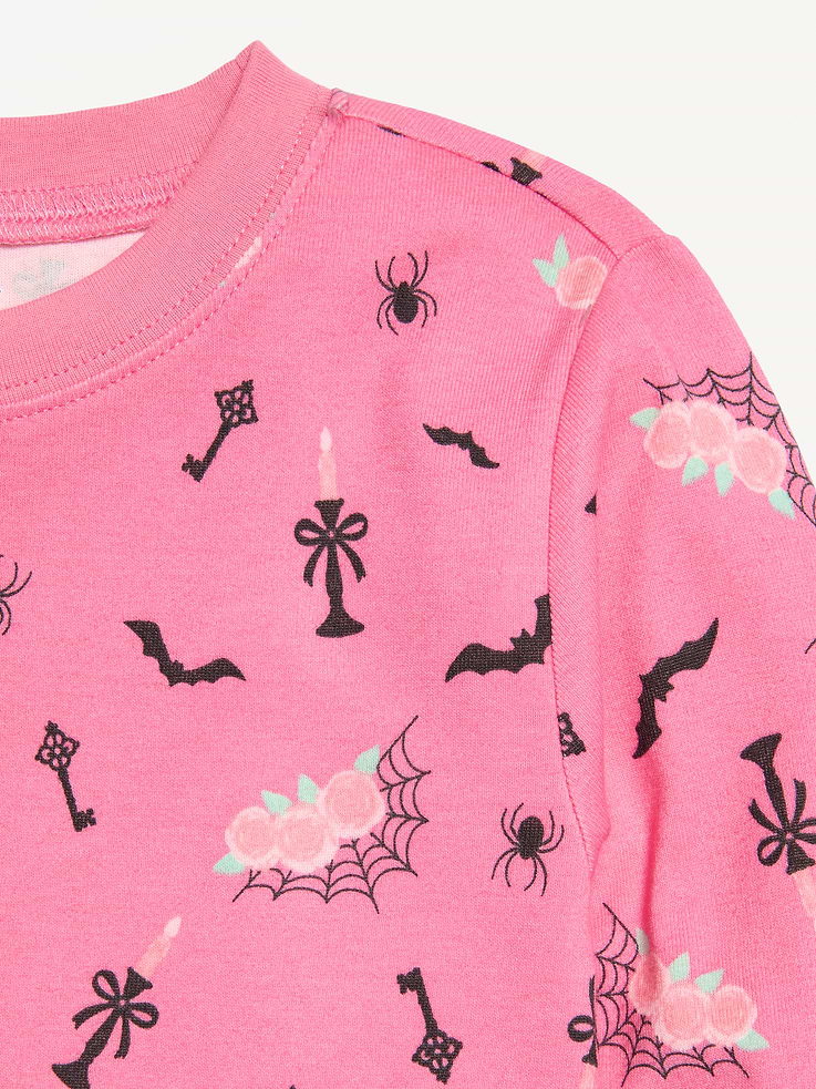 Image 2 of 2, Printed Snug-Fit Graphic Pajama Set for Girls