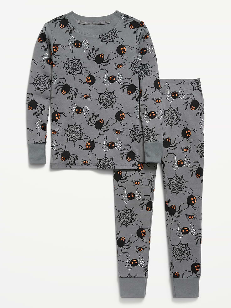 Image 1 of 3, crew neck, long sleeves, matching pajama pants, elasticized waistband, all-over print, online exclusive, Product #910356