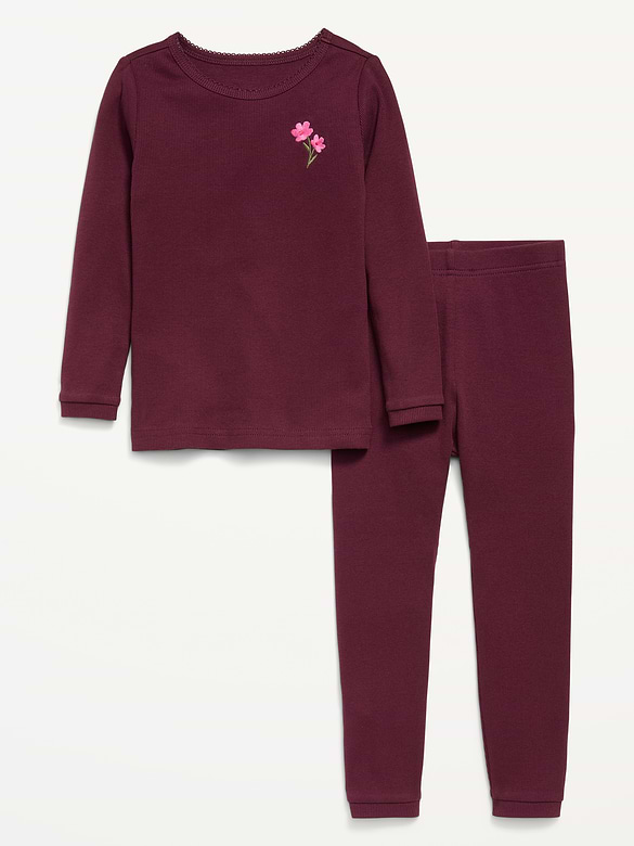 Snug-Fit Graphic Pajama Set for Girls