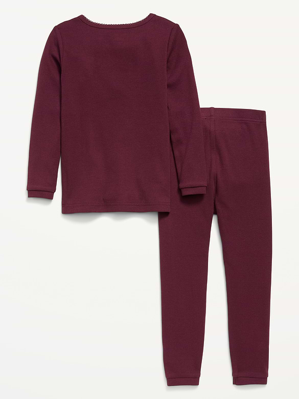 Snug-Fit Graphic Pajama Set for Girls