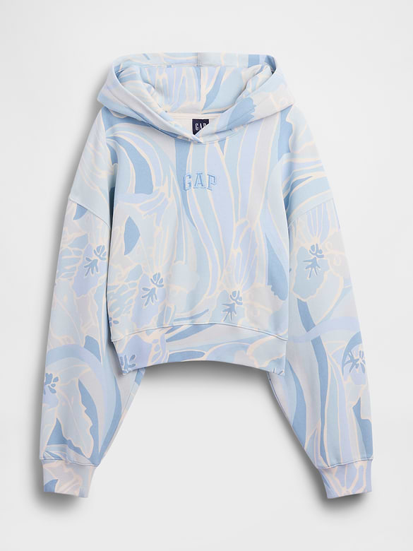 VintageSoft Crop Logo Hoodie