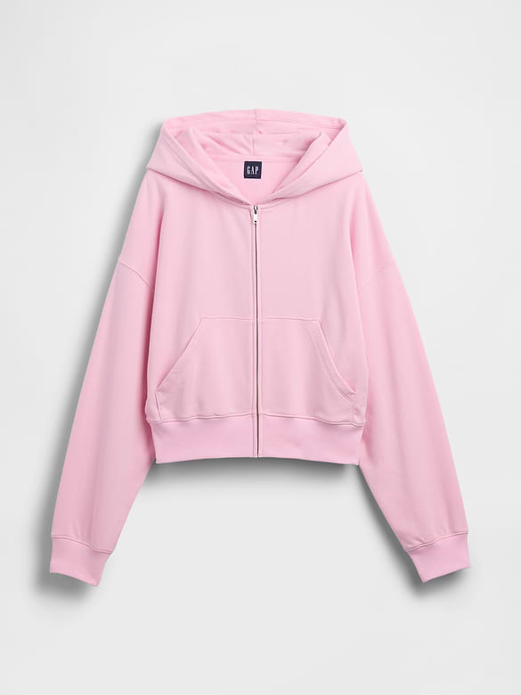 VintageSoft Terry Oversized Wedge Zip Hoodie