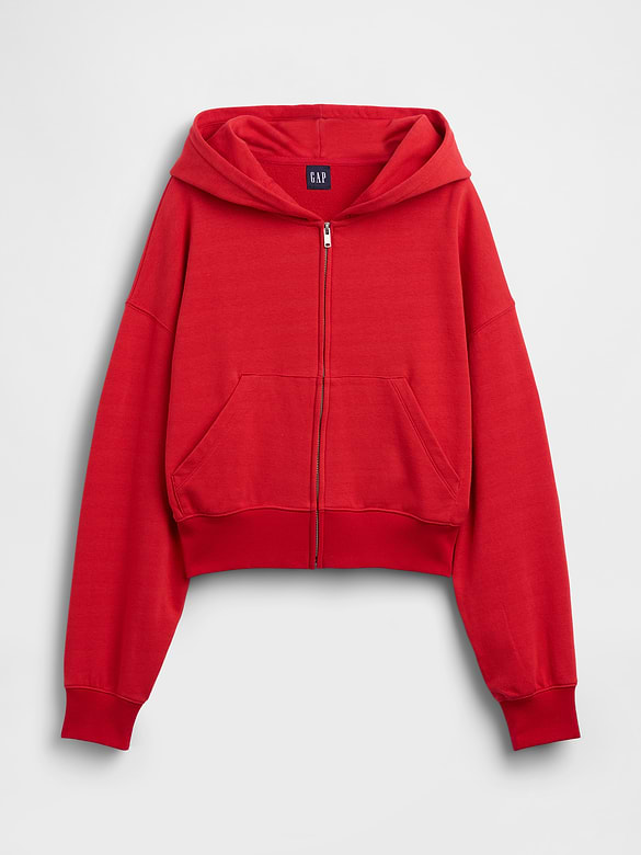 VintageSoft Terry Oversized Wedge Zip Hoodie