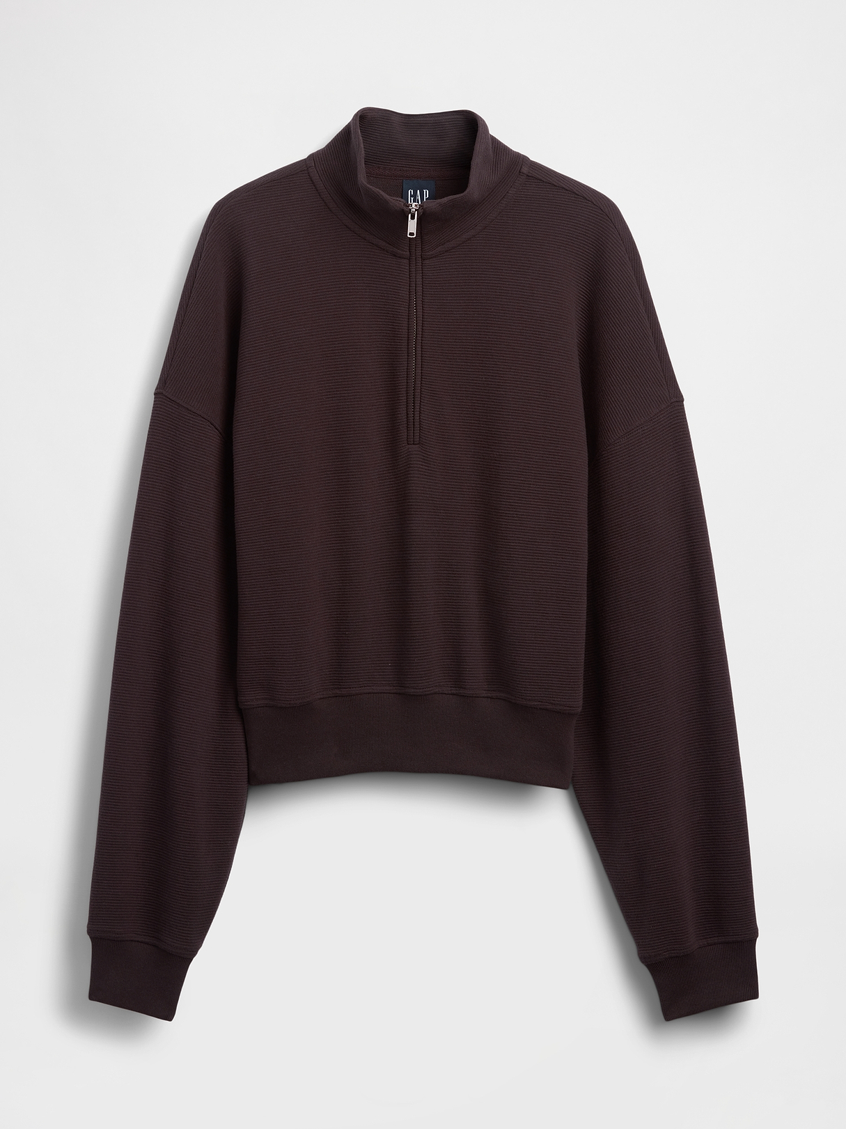 Textured Cotton Oversized Half-Zip Pullover | Gap