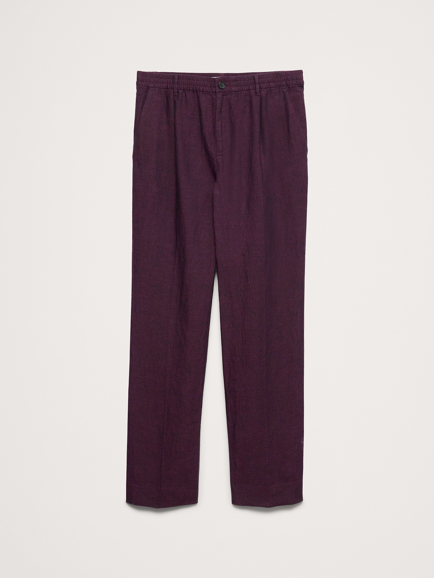 L'image numéro 8 présente Pantalon droit habillé à taille extensible en lin