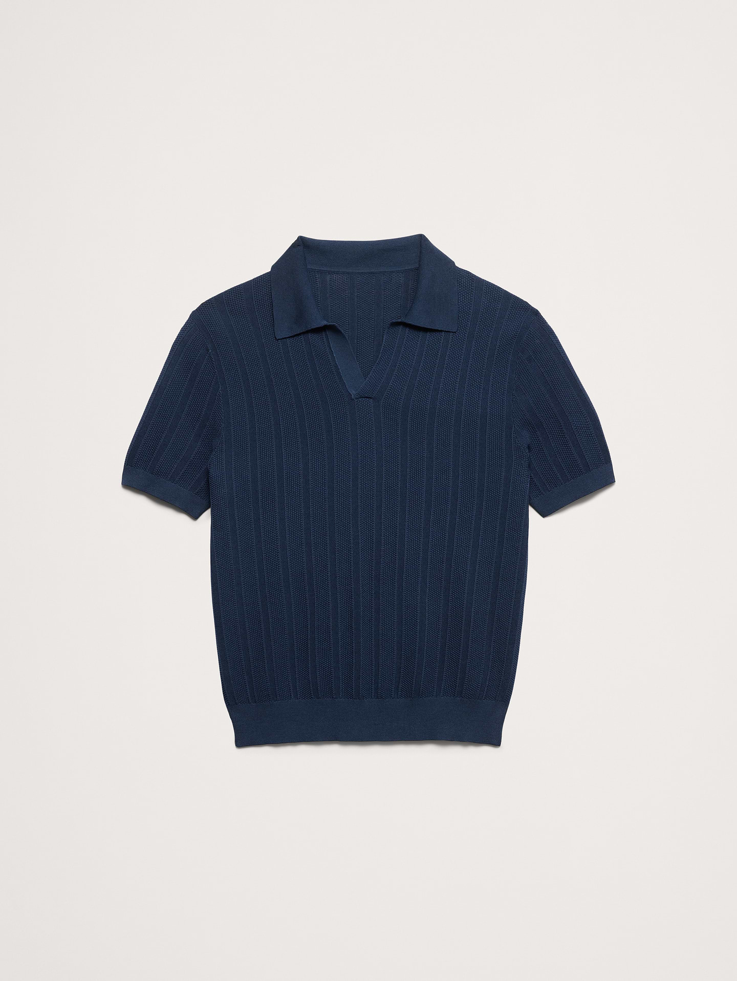 L'image numéro 4 présente Chandail polo en coton texturé à rayures