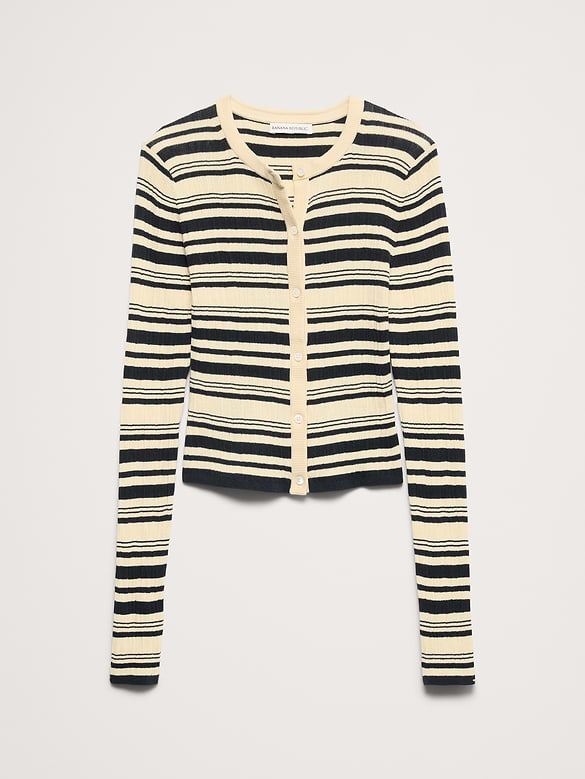Crinkle Knit Cropped Cardigan
