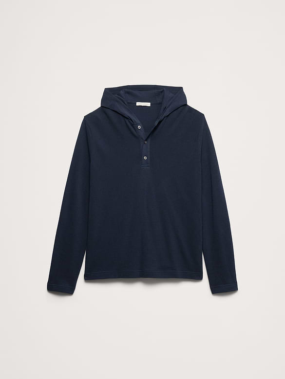 Cotton Henley Hoodie