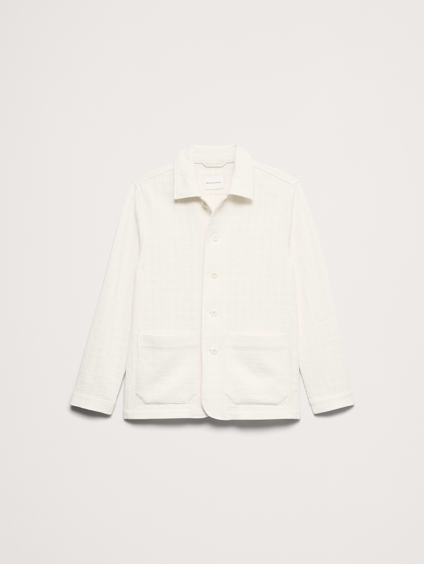 L'image numéro 5 présente Veste-chemise en tissu à effet natté