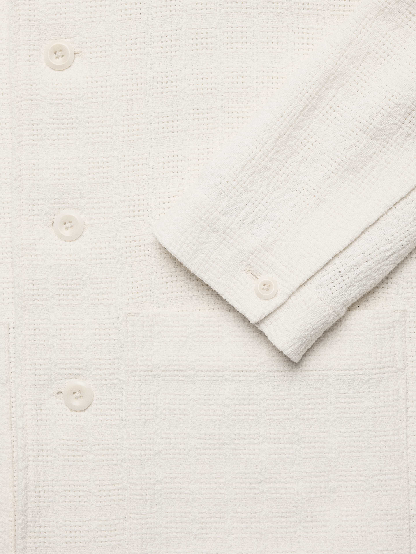 L'image numéro 6 présente Veste-chemise en tissu à effet natté