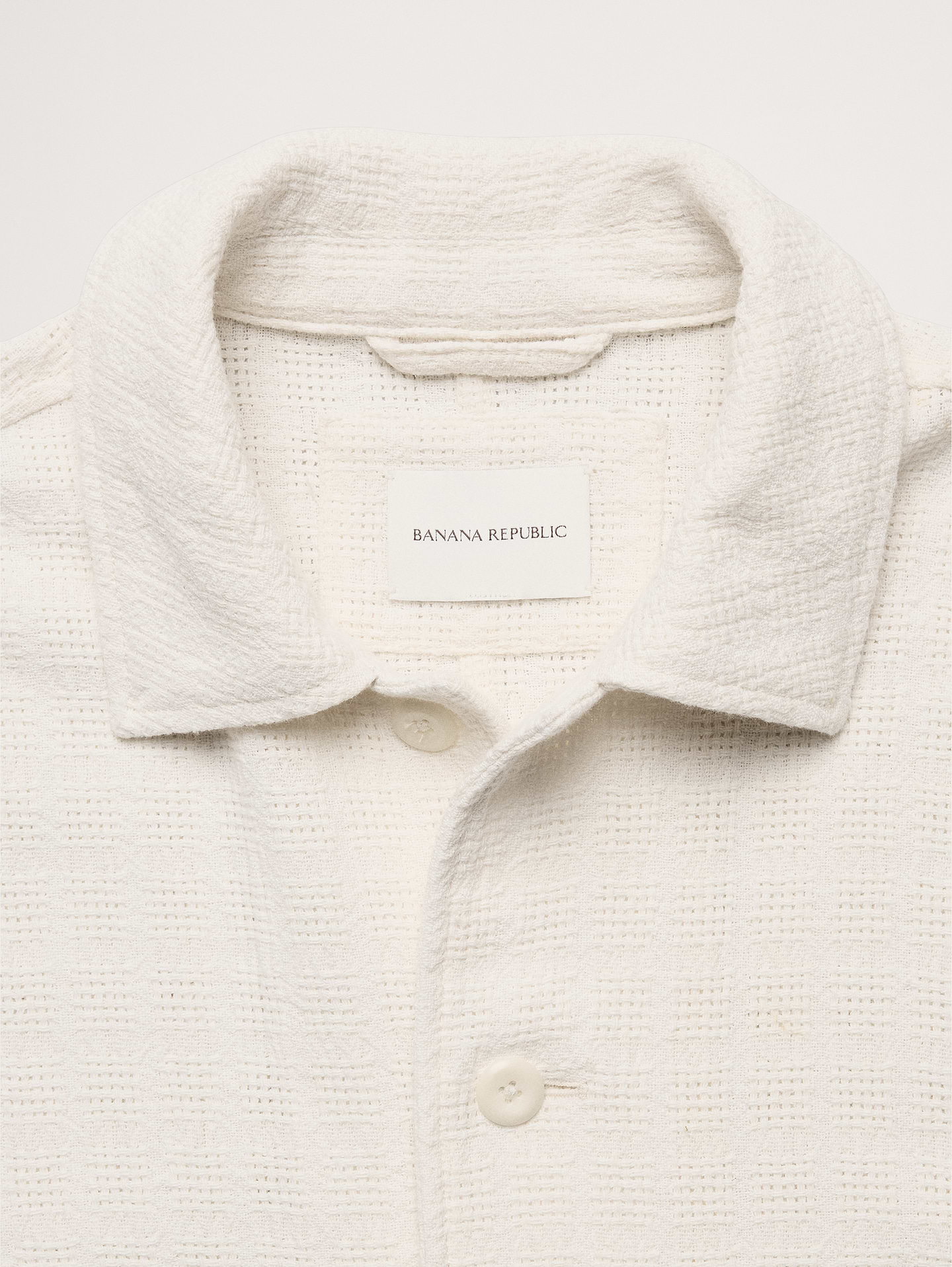 L'image numéro 7 présente Veste-chemise en tissu à effet natté