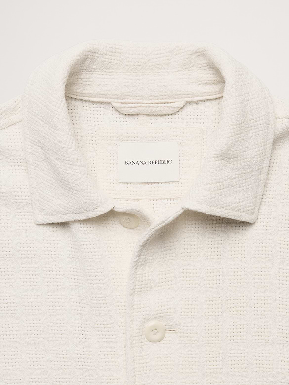 Basketweave Shirt Jacket
