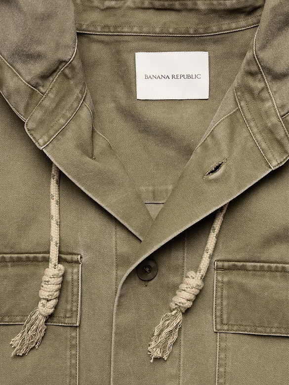 Cotton Twill Hooded Overshirt