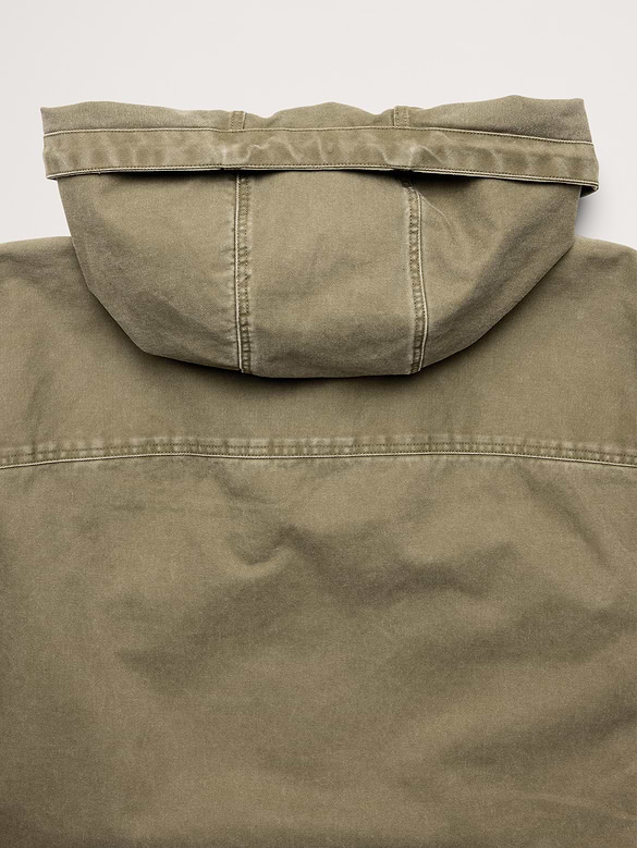 Cotton Twill Hooded Overshirt