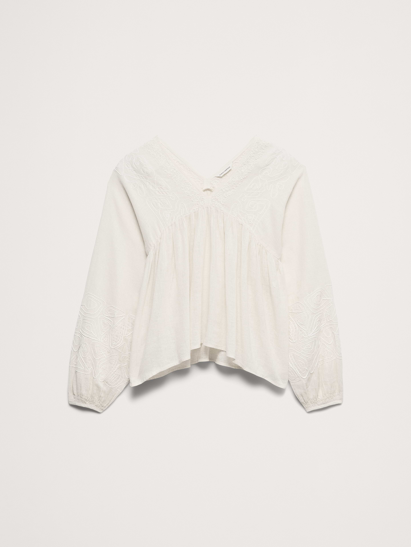 Image number 7 showing, Embroidered Linen-Cotton Top