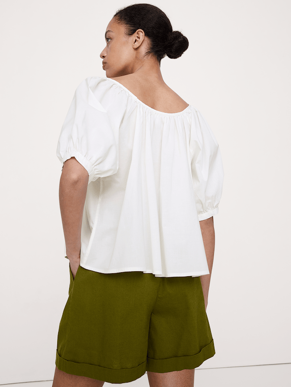 Breezy Cotton Scoop-Neck Top