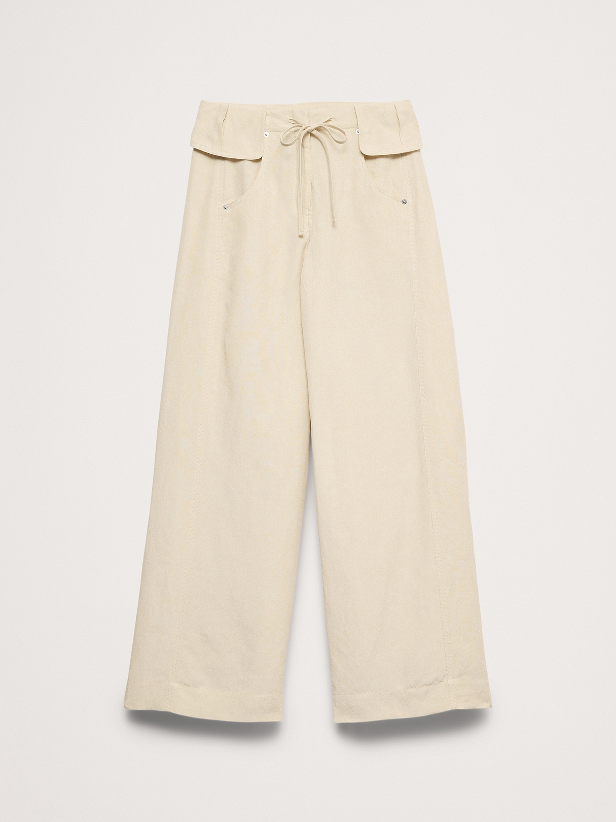 Wide-Leg TENCEL™-Linen Pant with Foldover Waistband | Banana Republic