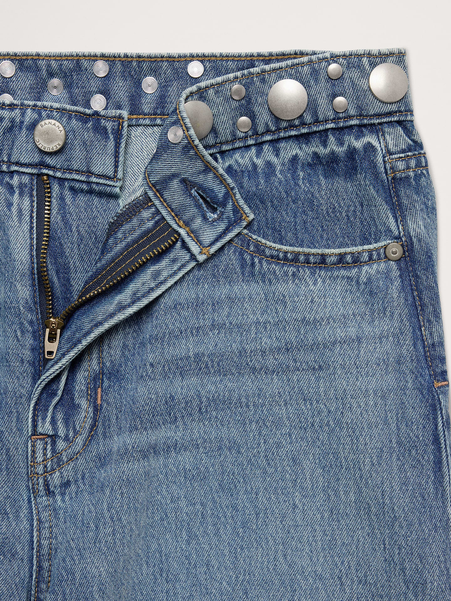 Image number 7 showing, Mid-Rise Barrel Studded Ankle Jean