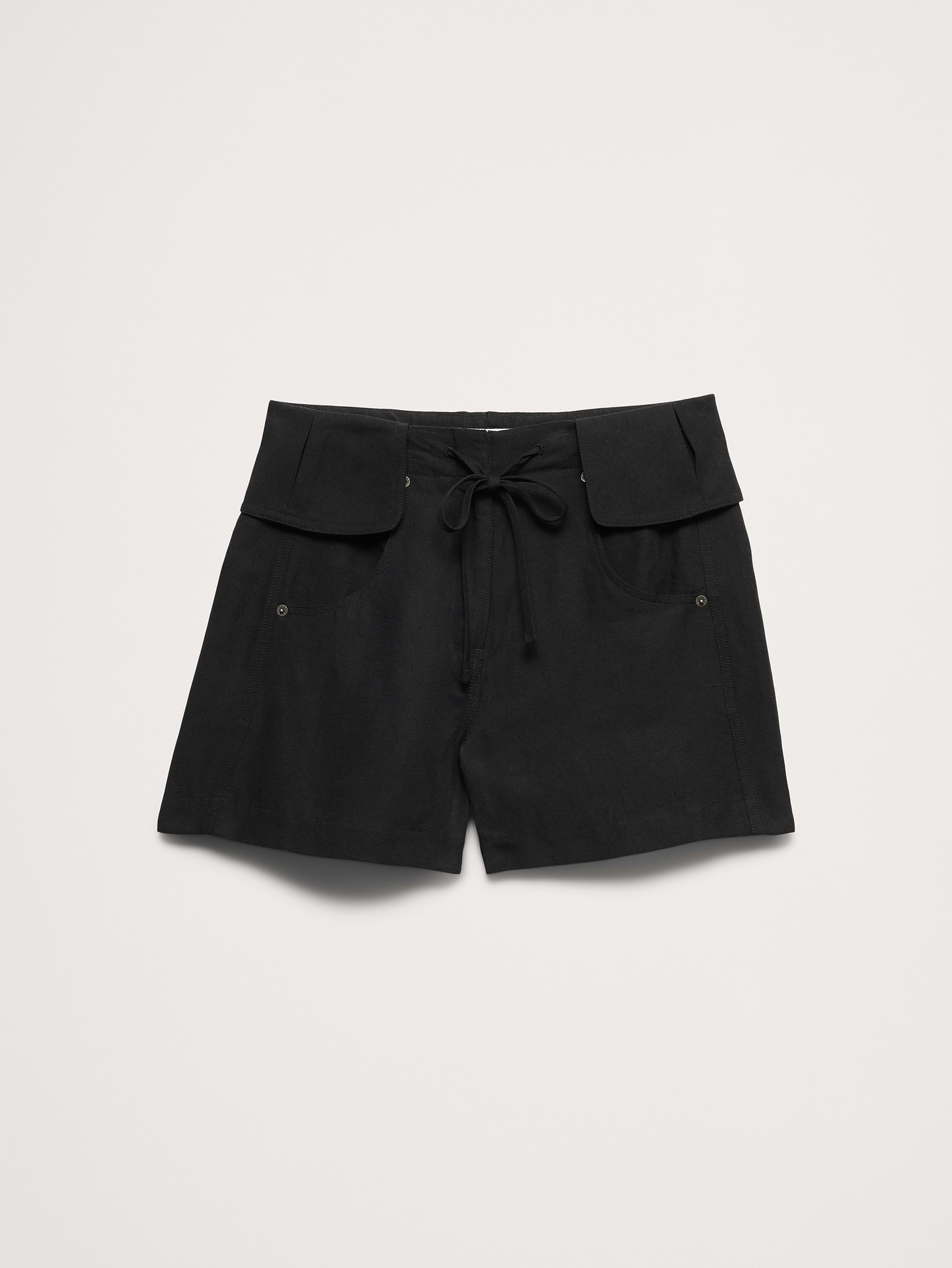 Image number 5 showing, 4" TENCEL™-Linen Short with Foldover Waistband