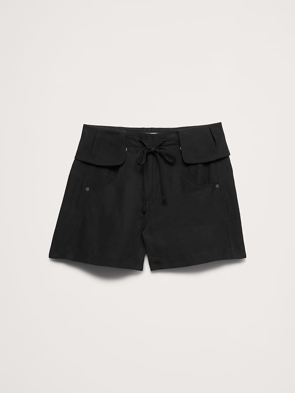 4" TENCEL™-Linen Short with Foldover Waistband