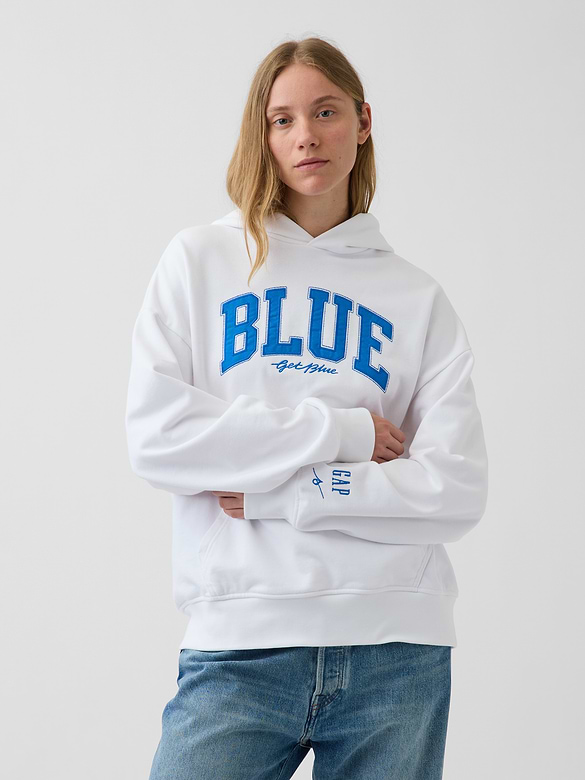 Get Blue Heavyweight French Terry Logo Hoodie