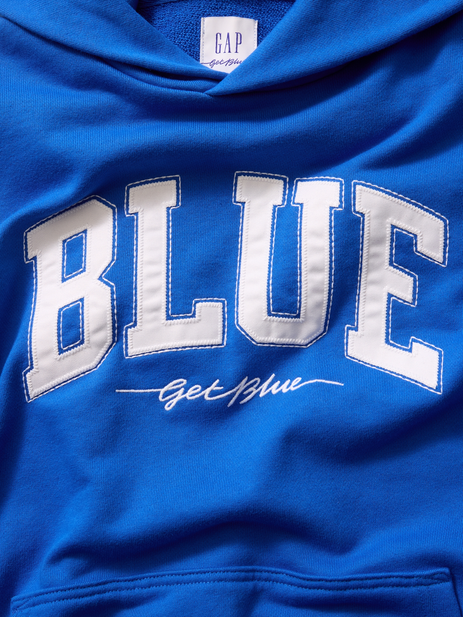 Get Blue Heavyweight French Terry Logo Hoodie | Gap