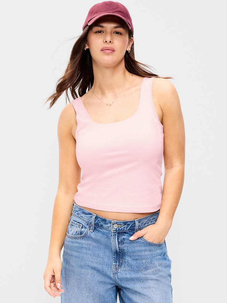 Image number 5 showing, Hug Double-Layer Scoop-Neck Tank Top