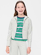 Image number 1 showing, Fitted Cropped 2-Way-Zip Hoodie for Girls