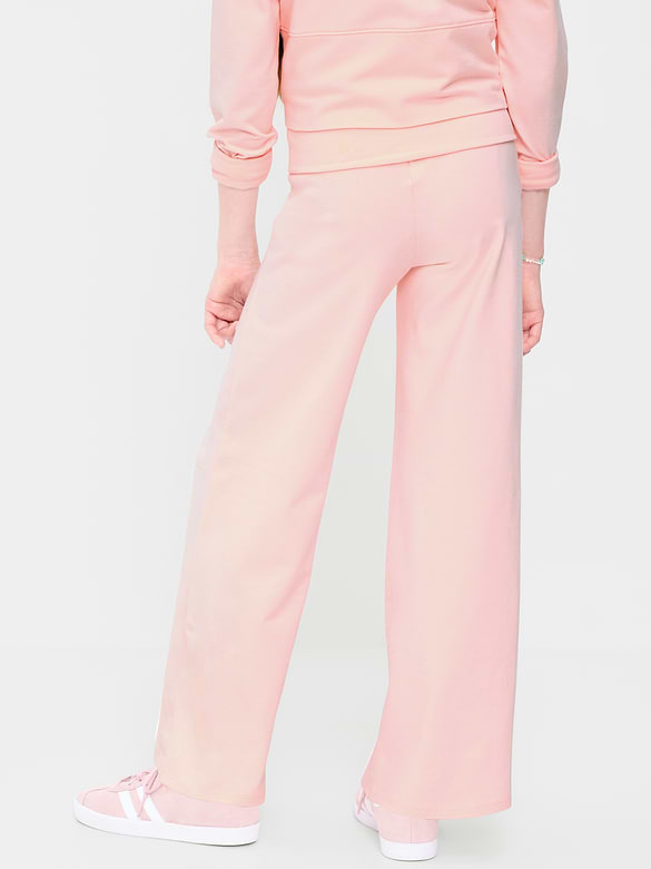 Foldover Jersey Knit Wide-Leg Pants for Girls