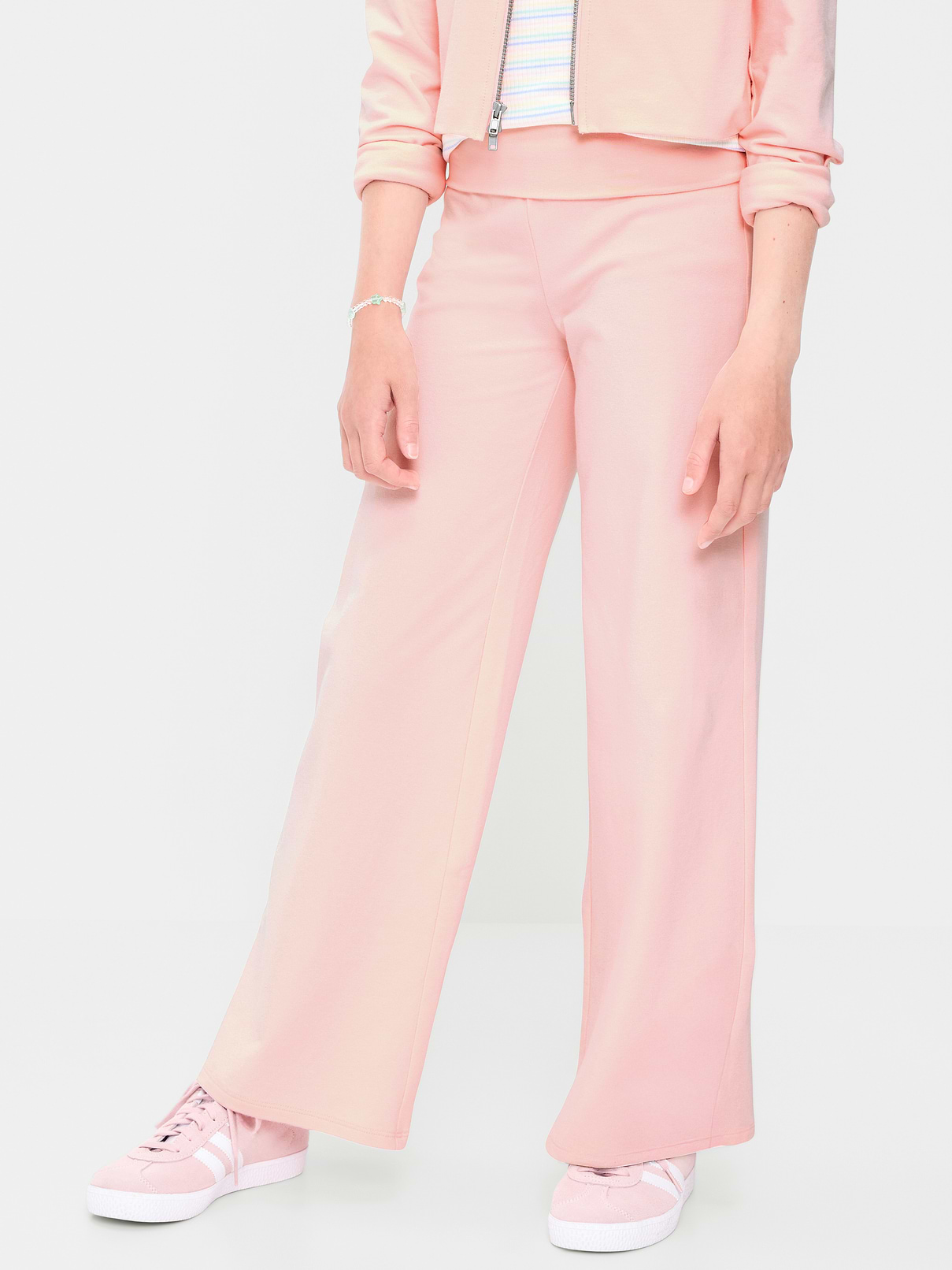 Image number 1 showing, Foldover Jersey Knit Wide-Leg Pants for Girls