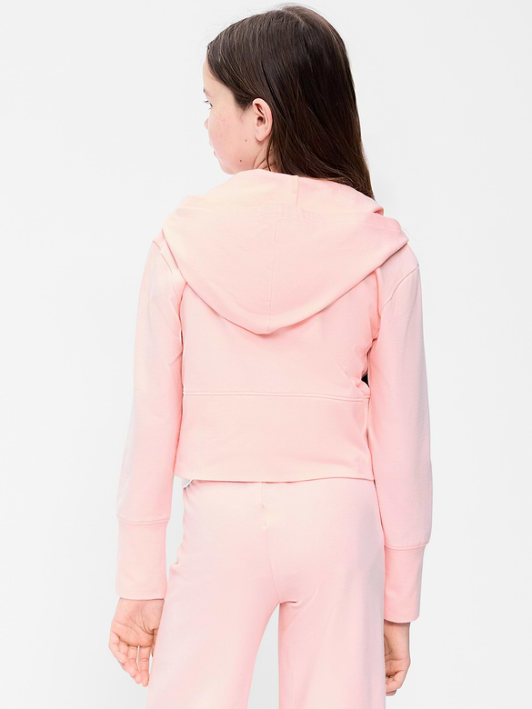 Fitted Cropped 2-Way-Zip Hoodie for Girls