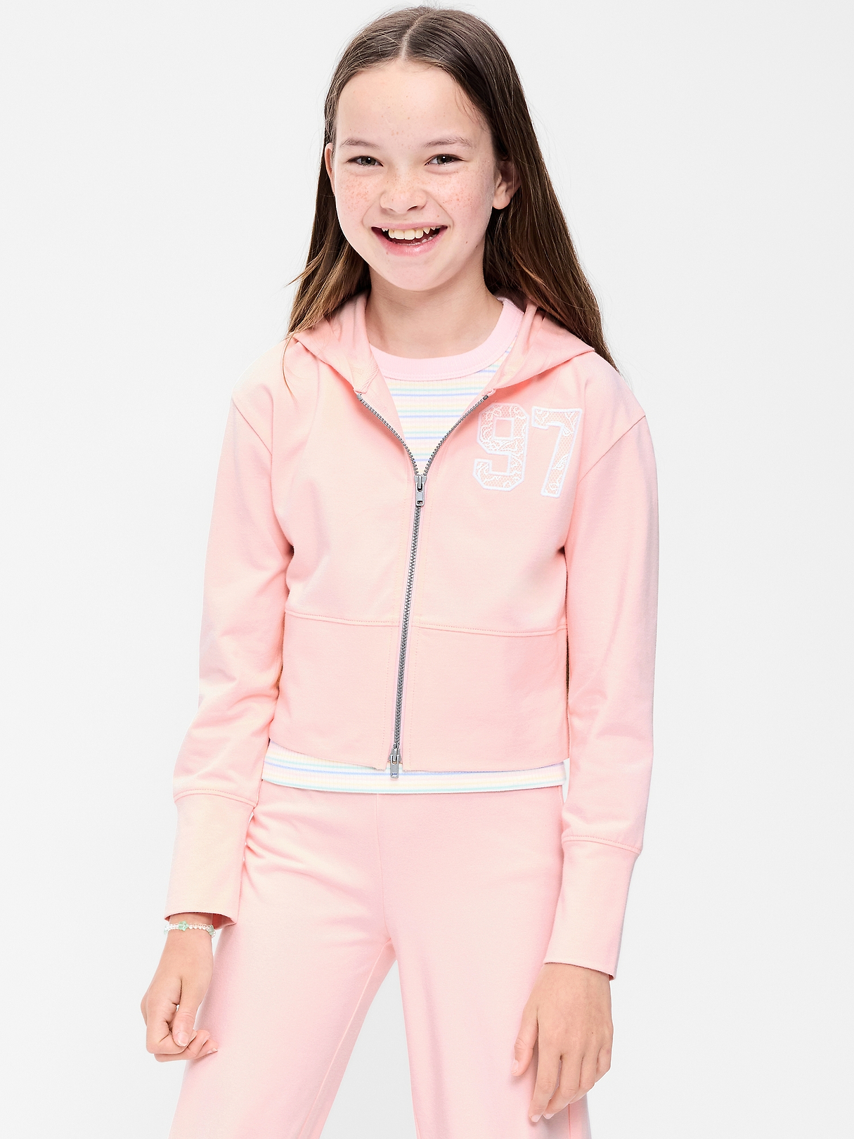 Fitted Cropped 2-Way-Zip Hoodie for Girls | Old Navy