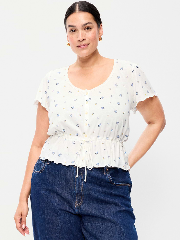 Image number 7 showing, Lace-Trim Button-Down Top