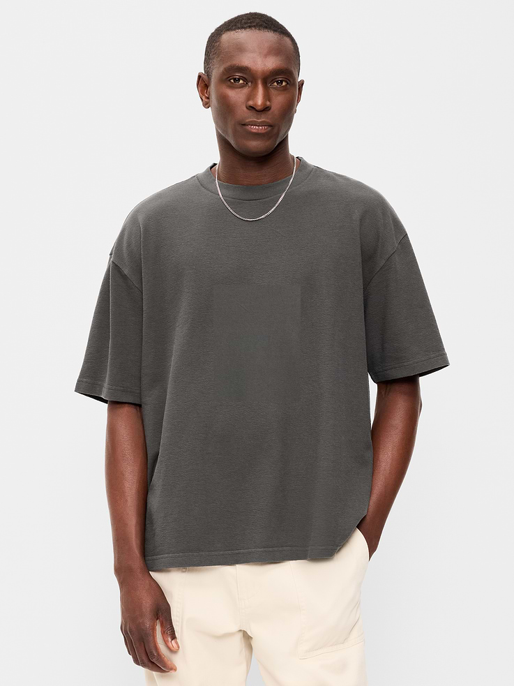 L'image numéro 1 présente T-shirt épais surdimensionné prélavé