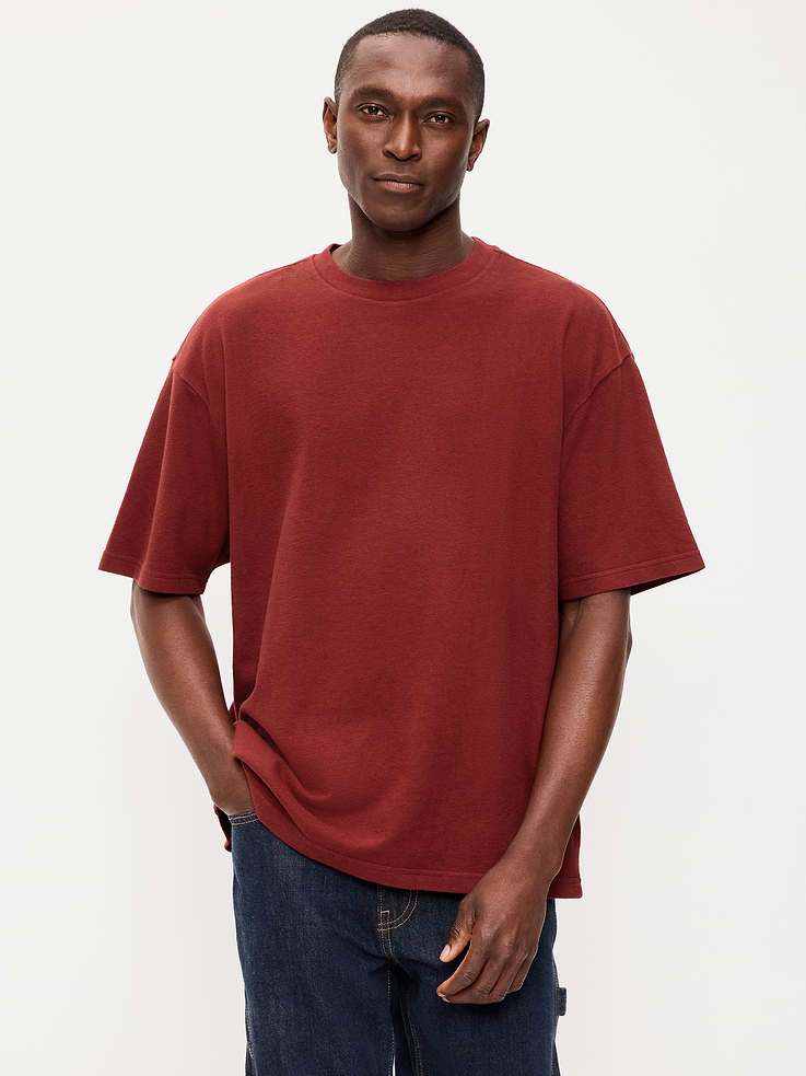 Image number 1 showing, Oversized Heavyweight Garment-Washed T-Shirt