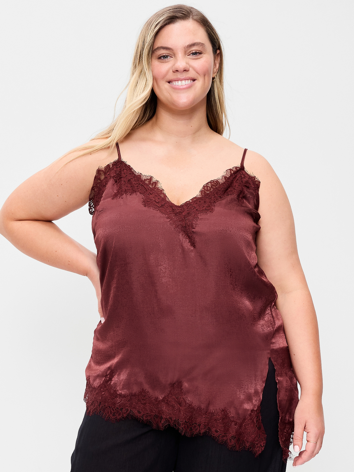 andequal アンドコール asymmetry lace camisole asymmetry lace