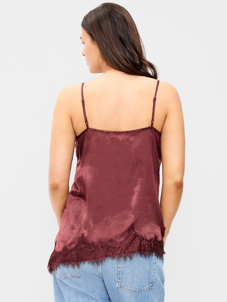 Image number 6 showing, Asymmetrical Lace-Trim Cami Top