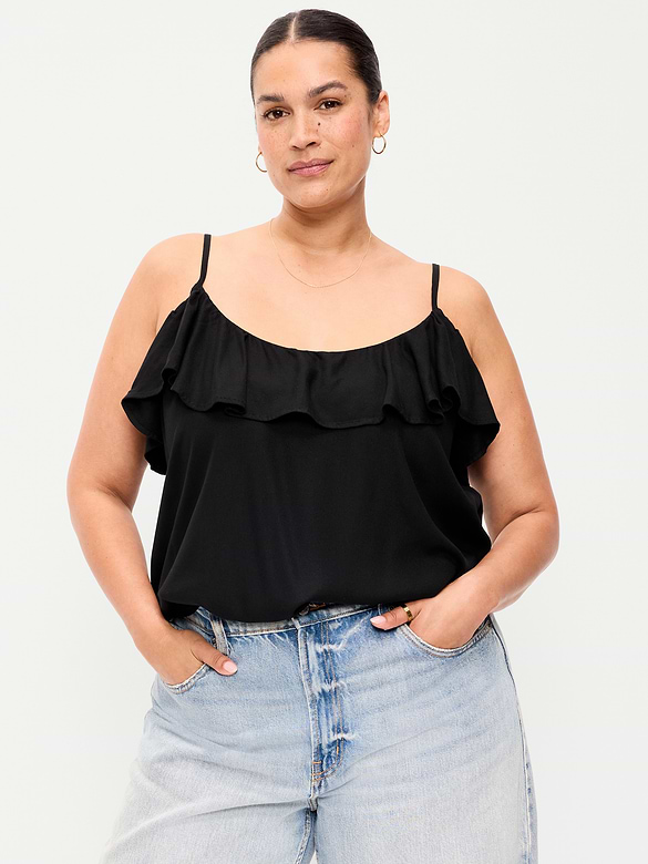 Ruffle-Front Tank Top