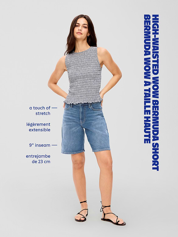 High-Waisted Wow Jean Shorts -- 9-inch inseam