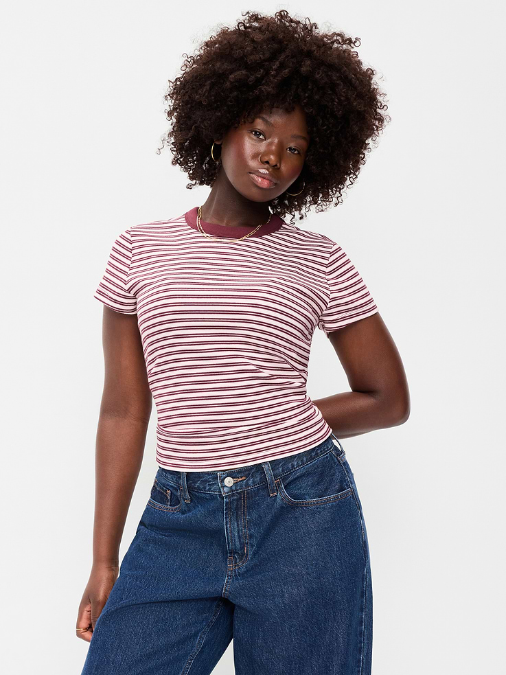 Image number 5 showing, Snug Crew-Neck Ribbed T-Shirt