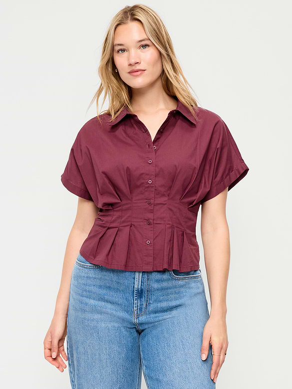 Slim-Waisted Button-Down Shirt