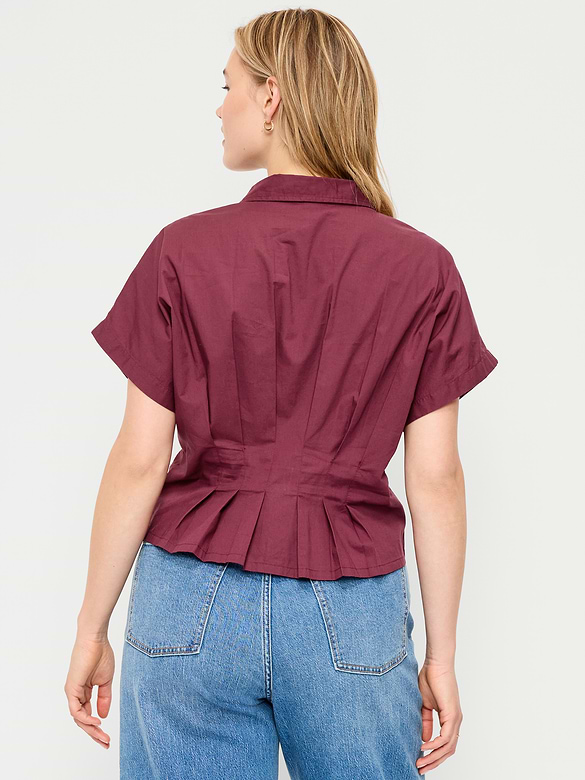 Slim-Waisted Button-Down Shirt
