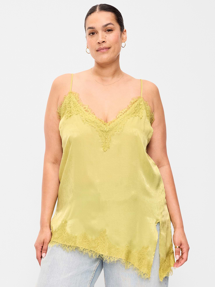 Image number 7 showing, Asymmetrical Lace-Trim Cami Top