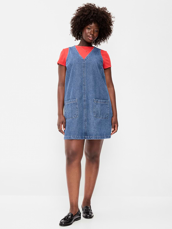 Patch Pocket Denim Mini Dress