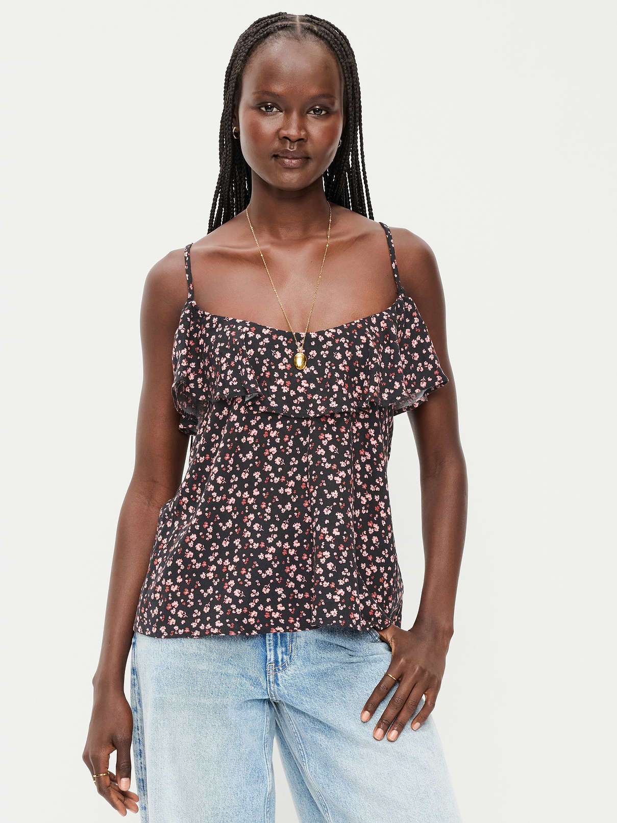 Ruffle-Front Tank Top