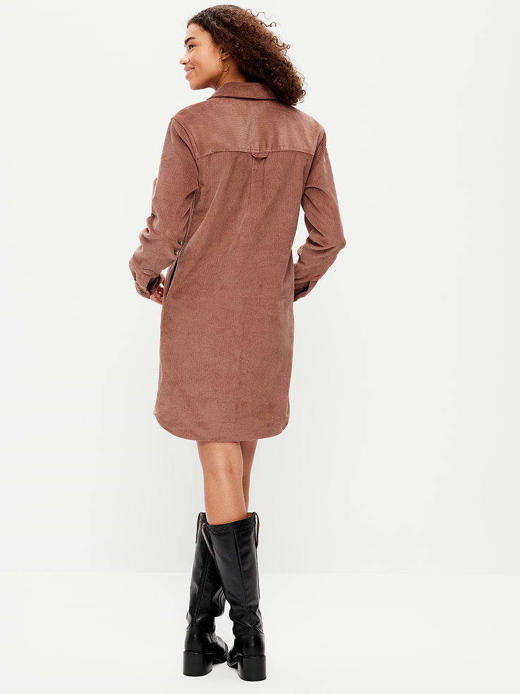 Image number 2 showing, Long-Sleeve Button-Down Mini Shirt Dress