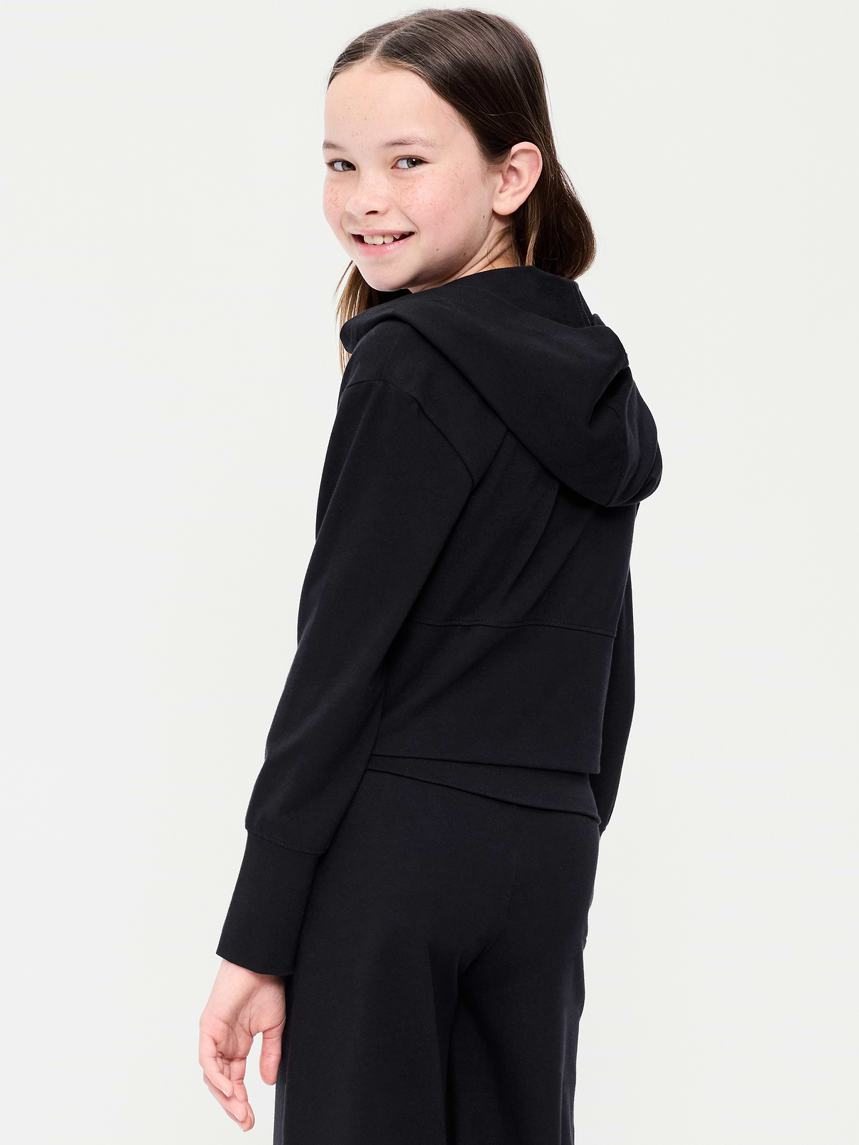 Image number 2 showing, Fitted Cropped 2-Way-Zip Hoodie for Girls