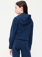 Image number 2 showing, Fitted Cropped 2-Way-Zip Hoodie for Girls