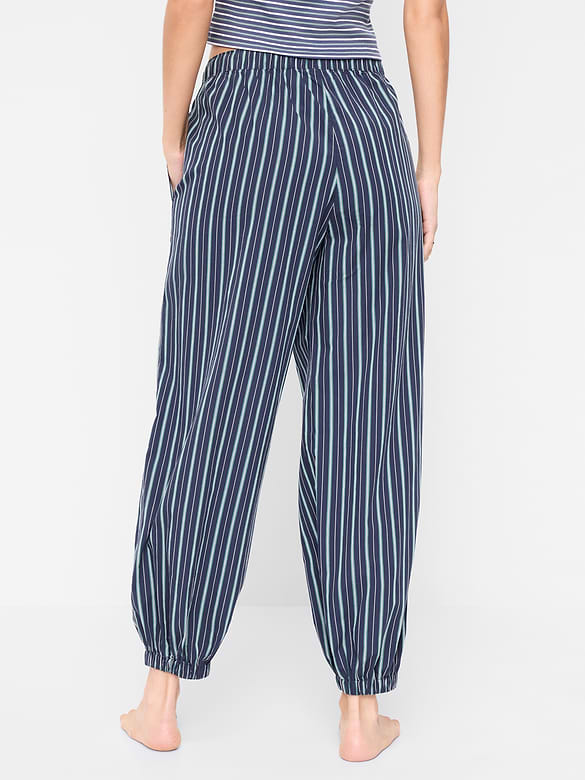 Cinched Poplin Balloon Pants