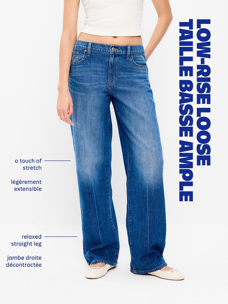 Image number 5 showing, Low-Rise Loose Jeans
